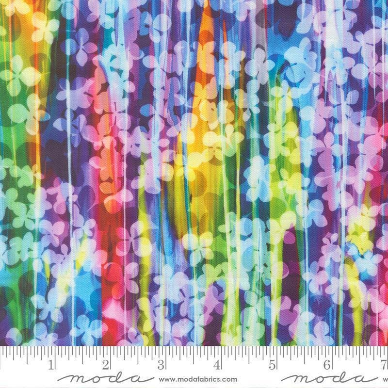 Image of Gradients Gallery Veils of Color Rainbow quilting cotton fabric by Moda for Moda Fabrics. Features an abstract design on a rainbow background. Cute Little Fabric Shop.