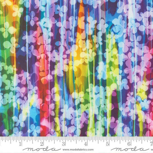 Image of Gradients Gallery Veils of Color Rainbow quilting cotton fabric by Moda for Moda Fabrics. Features an abstract design on a rainbow background. Cute Little Fabric Shop.