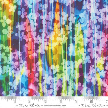 Image of Gradients Gallery Veils of Color Rainbow quilting cotton fabric by Moda for Moda Fabrics. Features an abstract design on a rainbow background. Cute Little Fabric Shop.