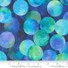 Image of Gradients Gallery Candescent Dots Midnight Sky quilting cotton fabric by Moda for Moda Fabrics. Features circles on a blue background. Cute Little Fabric Shop.