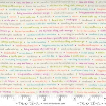 16" End of Bolt Seashore Drive Sea Song 37625 Ivory - Moda Fabrics - Text Words Cream - Quilting Cotton Fabric