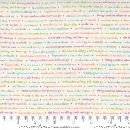 16" End of Bolt Seashore Drive Sea Song 37625 Ivory - Moda Fabrics - Text Words Cream - Quilting Cotton Fabric
