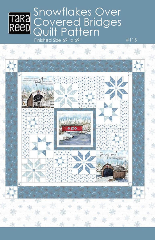 Snowflakes Over Covered Bridges Quilt PATTERN Pillow Panel Pattern - Riley Blake INSTRUCTIONS Only
