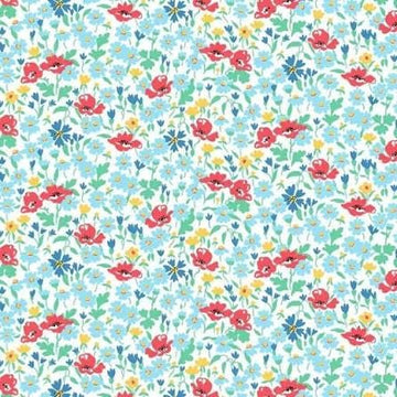 31" End of Bolt - Riviera Collection B Wildflower Poppy A 01666463A - Riley Blake - Floral - Liberty Fabrics  - Quilting Cotton Fabric