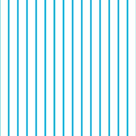 Fat Quarter End of Bolt - Dots and Stripes and More Brights Spaced Stripe 28897 ZQ Turqoise White - QT Fabrics - Quilting Cotton Fabric