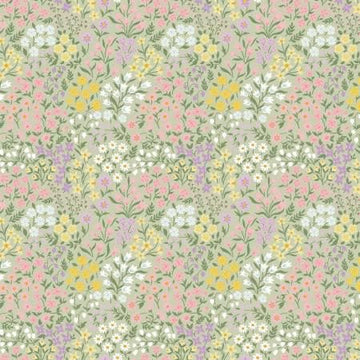 Fat Quarter End of Bolt - Bunny Trail Tulip Floral C14254 Green - Riley Blake Designs - Easter Flowers - Quilting Cotton Fabric