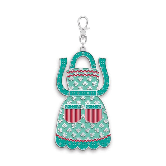 SALE Lori Holt Happy Charm Apron Enamel Keychain - ST-50228 - Riley Blake Zipper Pull