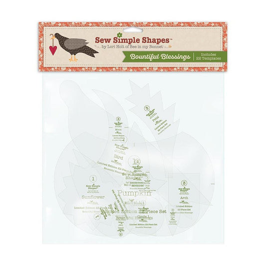 SALE Lori Holt Bountiful Blessings Sew Simple Shapes - STT-50240 - Riley Blake Plastic Applique Templates