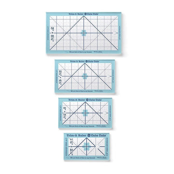 SALE Lori Holt Cute Cuts Trim-It Ruler Set Small Rectangles - STTI-50246 - Riley Blake Set of 4 Plastic Rulers