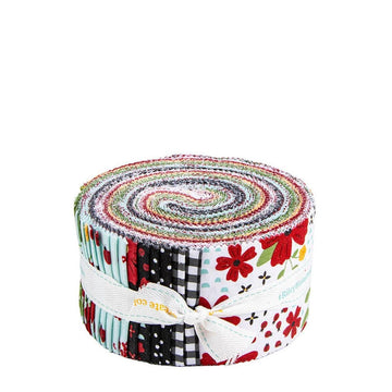 SALE Little Ladybug 2.5" Rolie Polie Floral Fabric - RP-18030-40 - 40-Piece Precut - Riley Blake Quilting Cotton Fabric