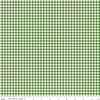Image of Little Ladybug Gingham Green quilting cotton fabric by Lori Whitlock for Riley Black Designs. Features gingham on a green background. Cute Little Fabric Shop.
