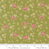 Image of My Secret Garden Rose Garden Grass quilting cotton fabric by Stacy Iest Hsu for Moda Fabrics. Features flowers on a green background. Cute Little Fabric Shop.