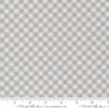Image of My Secret Garden Gingham Sky quilting cotton fabric by Stacy Iest Hsu for Moda Fabrics. Features checks on a blue background. Cute Little Fabric Shop.