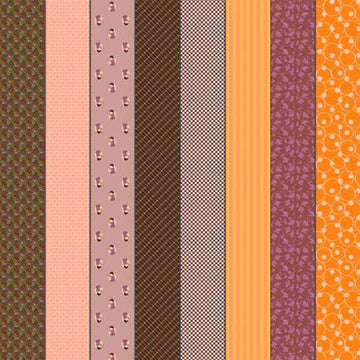 Image of Gathered Lollies Two Hazel quilting cotton fabric by Jen Kingwell for Moda Fabrics. Features stripes on a purple background. Cute Little Fabric Shop.