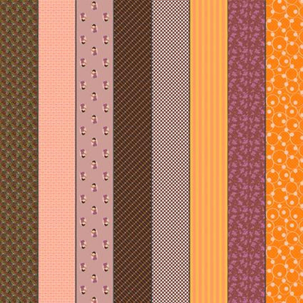 Image of Gathered Lollies Two Hazel quilting cotton fabric by Jen Kingwell for Moda Fabrics. Features stripes on a purple background. Cute Little Fabric Shop.