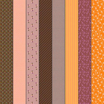 Image of Gathered Lollies Two Hazel quilting cotton fabric by Jen Kingwell for Moda Fabrics. Features stripes on a purple background. Cute Little Fabric Shop.