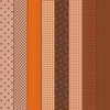 Image of Gathered Lollies Five Hazel quilting cotton fabric by Jen Kingwell for Moda Fabrics. Features stripes on a brown background. Cute Little Fabric Shop.