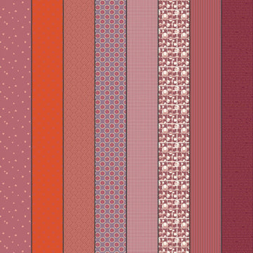 Image of Gathered Lollies Three Hazel quilting cotton fabric by Jen Kingwell for Moda Fabrics. Features stripes on a purple background. Cute Little Fabric Shop.