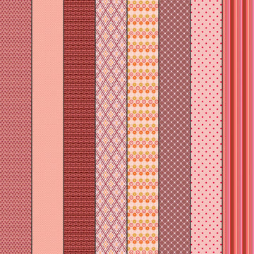 Image of Gathered Lollies Six Hazel Pink quilting cotton fabric by Jen Kingwell for Moda Fabrics. Features stripes on a pink background. Cute Little Fabric Shop.