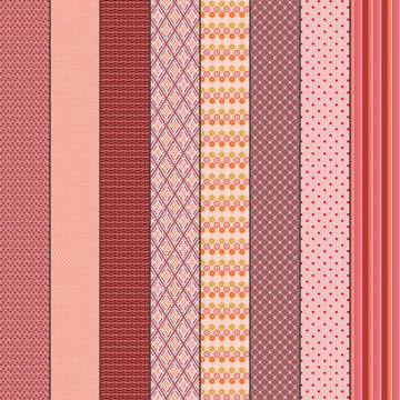 Image of Gathered Lollies Six Hazel Pink quilting cotton fabric by Jen Kingwell for Moda Fabrics. Features stripes on a pink background. Cute Little Fabric Shop.