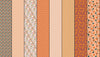 Image of Gathered Lollies Two Trentham quilting cotton fabric by Jen Kingwell for Moda Fabrics. Features stripes on an orange background. Cute Little Fabric Shop.
