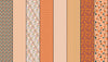 Image of Gathered Lollies Two Trentham quilting cotton fabric by Jen Kingwell for Moda Fabrics. Features stripes on an orange background. Cute Little Fabric Shop.