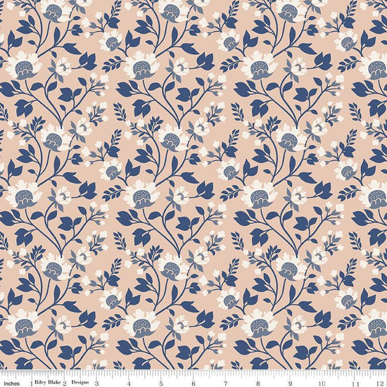 Image of Before the Blooms Florence Blush quilting cotton fabric by Danelys Sidron for Riley Blake Designs. Features flowers on a pink background. Cute Little Fabric Shop.