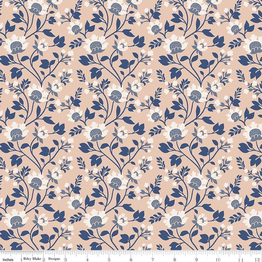 Image of Before the Blooms Florence Blush quilting cotton fabric by Danelys Sidron for Riley Blake Designs. Features flowers on a pink background. Cute Little Fabric Shop.