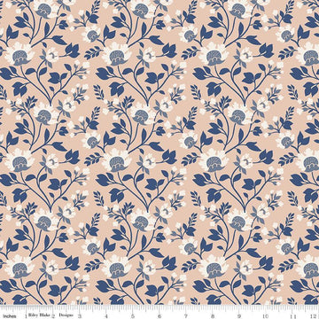 Image of Before the Blooms Florence Blush quilting cotton fabric by Danelys Sidron for Riley Blake Designs. Features flowers on a pink background. Cute Little Fabric Shop.