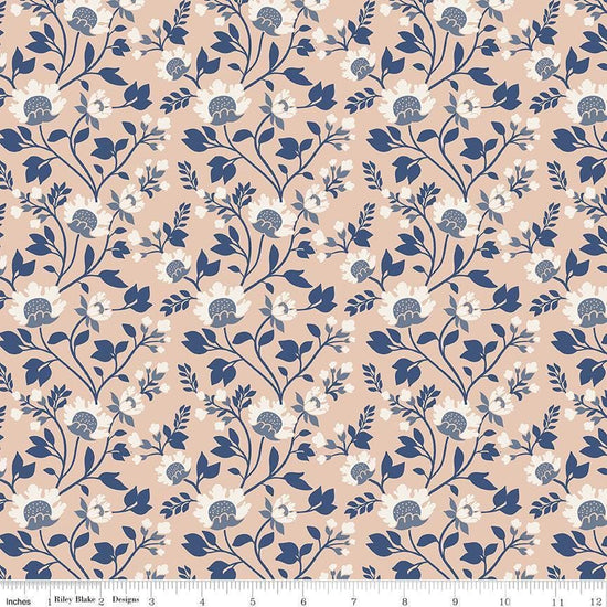 Image of Before the Blooms Florence Blush quilting cotton fabric by Danelys Sidron for Riley Blake Designs. Features flowers on a pink background. Cute Little Fabric Shop.
