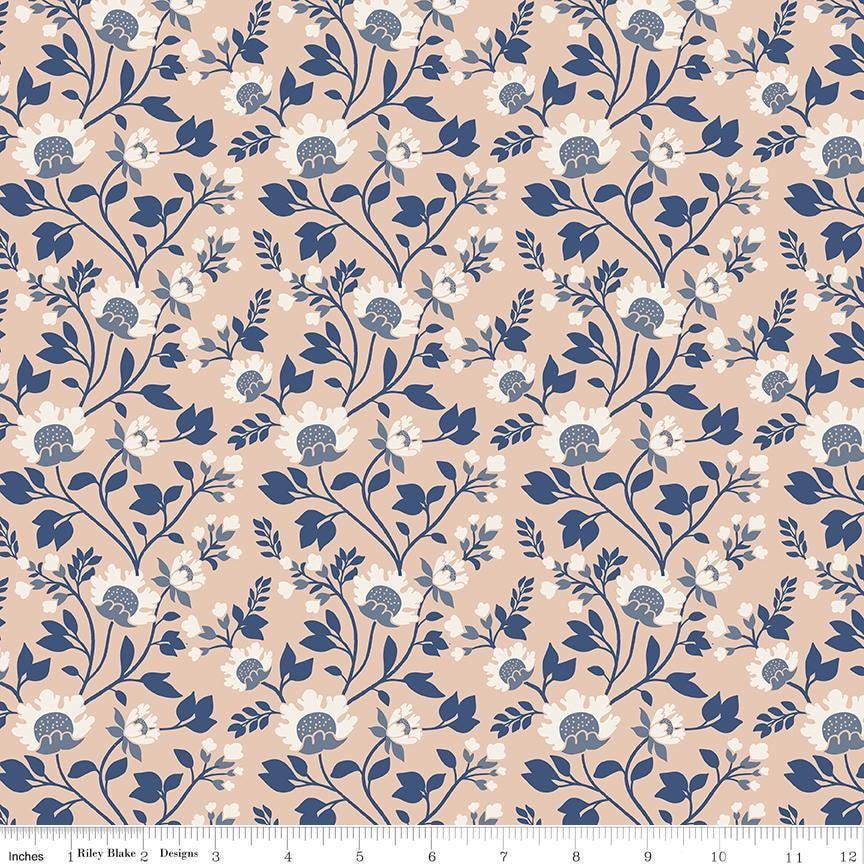 Image of Before the Blooms Florence Blush quilting cotton fabric by Danelys Sidron for Riley Blake Designs. Features flowers on a pink background. Cute Little Fabric Shop.
