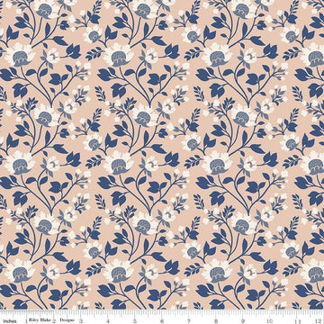 Image of Before the Blooms Florence Blush quilting cotton fabric by Danelys Sidron for Riley Blake Designs. Features flowers on a pink background. Cute Little Fabric Shop.
