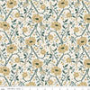 Image of Before the Blooms Main Cream quilting cotton fabric by Danelys Sidron for Riley Blake Designs. Features flowers on a cream background. Cute Little Fabric Shop.