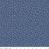 Image of Before the Blooms Viola Denim quilting cotton fabric by Danelys Sidron for Riley Blake Designs. Features flowers on a blue background. Cute Little Fabric Shop.