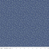 Image of Before the Blooms Viola Denim quilting cotton fabric by Danelys Sidron for Riley Blake Designs. Features flowers on a blue background. Cute Little Fabric Shop.