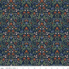 Image of Before the Blooms Iris Indigo quilting cotton fabric by Danelys Sidron for Riley Blake Designs. Features flowers on a blue background. Cute Little Fabric Shop.