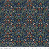 Image of Before the Blooms Iris Indigo quilting cotton fabric by Danelys Sidron for Riley Blake Designs. Features flowers on a blue background. Cute Little Fabric Shop.