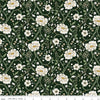 Image of Before the Blooms Main Pine quilting cotton fabric by Danelys Sidron for Riley Blake Designs. Features flowers on a green background. Cute Little Fabric Shop.