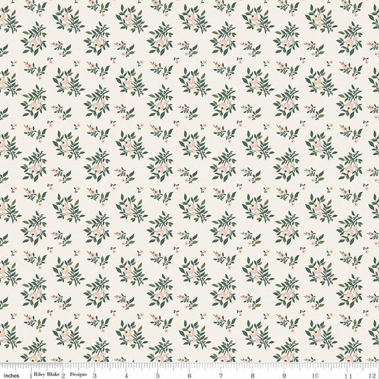SALE Before the Bloom Juniper Cream Floral Fabric - C18065 - Riley Blake Quilting Cotton Fabric