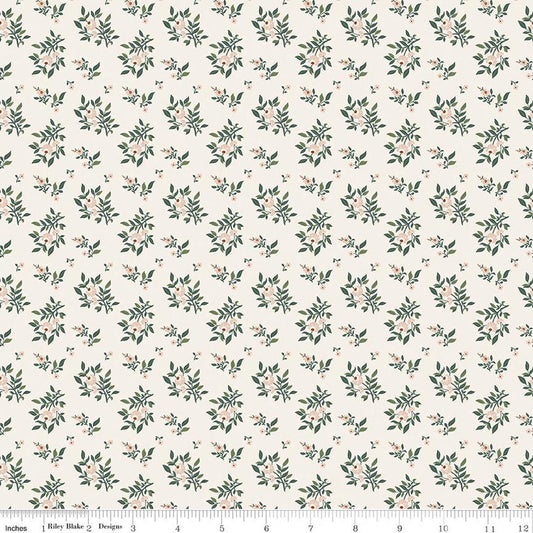 SALE Before the Bloom Juniper Cream Floral Fabric - C18065 - Riley Blake Quilting Cotton Fabric