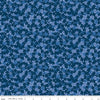 Image of Foxglove Hydrangea Oxford Blue quilting cotton fabric by Jill Finley for Riley Blake Designs. Features flowers on a blue background. Cute Little Fabric Shop.