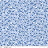 Image of Foxglove Hydrangea Blueberry quilting cotton fabric by Jill Finley for Riley Blake Designs. Features flowers on a blue background. Cute Little Fabric Shop.