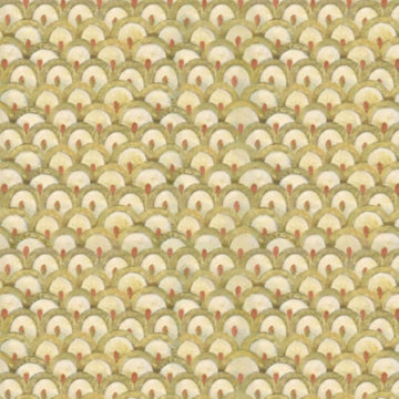 Owl Arabesque Scallop Geo Green Cream Geometric Fabric - 28585 - QT Fabrics Quilting Cotton Fabric