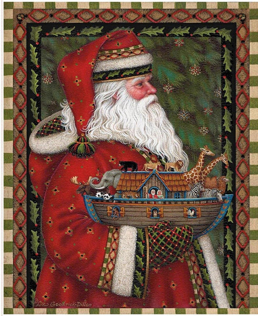 SALE Picture a Christmas II Santa and Ark Panel DIGITALLY Printed Panel - PD17981 - Riley Blake Quilting Cotton Fabric Licensed Product