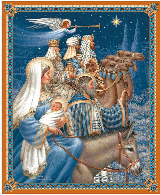 SALE Picture a Christmas II The Nativity Panel DIGITALLY Printed Panel - PD17983 - Riley Blake Quilting Cotton Fabric Licensed Product