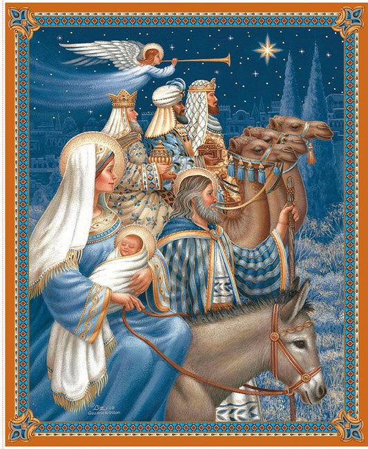 SALE Picture a Christmas II The Nativity Panel DIGITALLY Printed Panel - PD17983 - Riley Blake Quilting Cotton Fabric Licensed Product