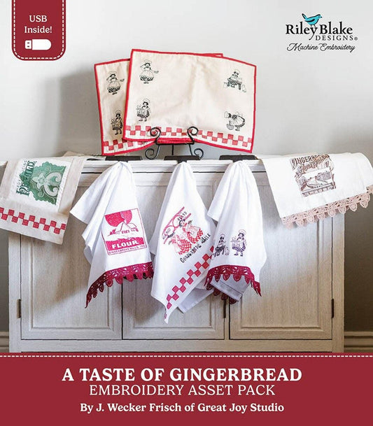 SALE Machine Embroidery A Taste of Gingerbread - ME149GBA25R5 - Riley Blake Embroidery Asset Pack