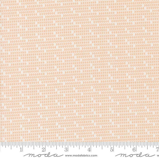 Image of Gathered Bonbons Fly Away Bubblegum quilting cotton fabric by Jen Kingwell for Moda Fabrics. Features shapes on an orange background. Cute Little Fabric Shop.