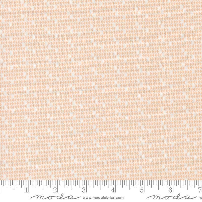 Image of Gathered Bonbons Fly Away Bubblegum quilting cotton fabric by Jen Kingwell for Moda Fabrics. Features shapes on an orange background. Cute Little Fabric Shop.