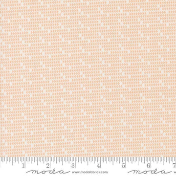 Image of Gathered Bonbons Fly Away Bubblegum quilting cotton fabric by Jen Kingwell for Moda Fabrics. Features shapes on an orange background. Cute Little Fabric Shop.